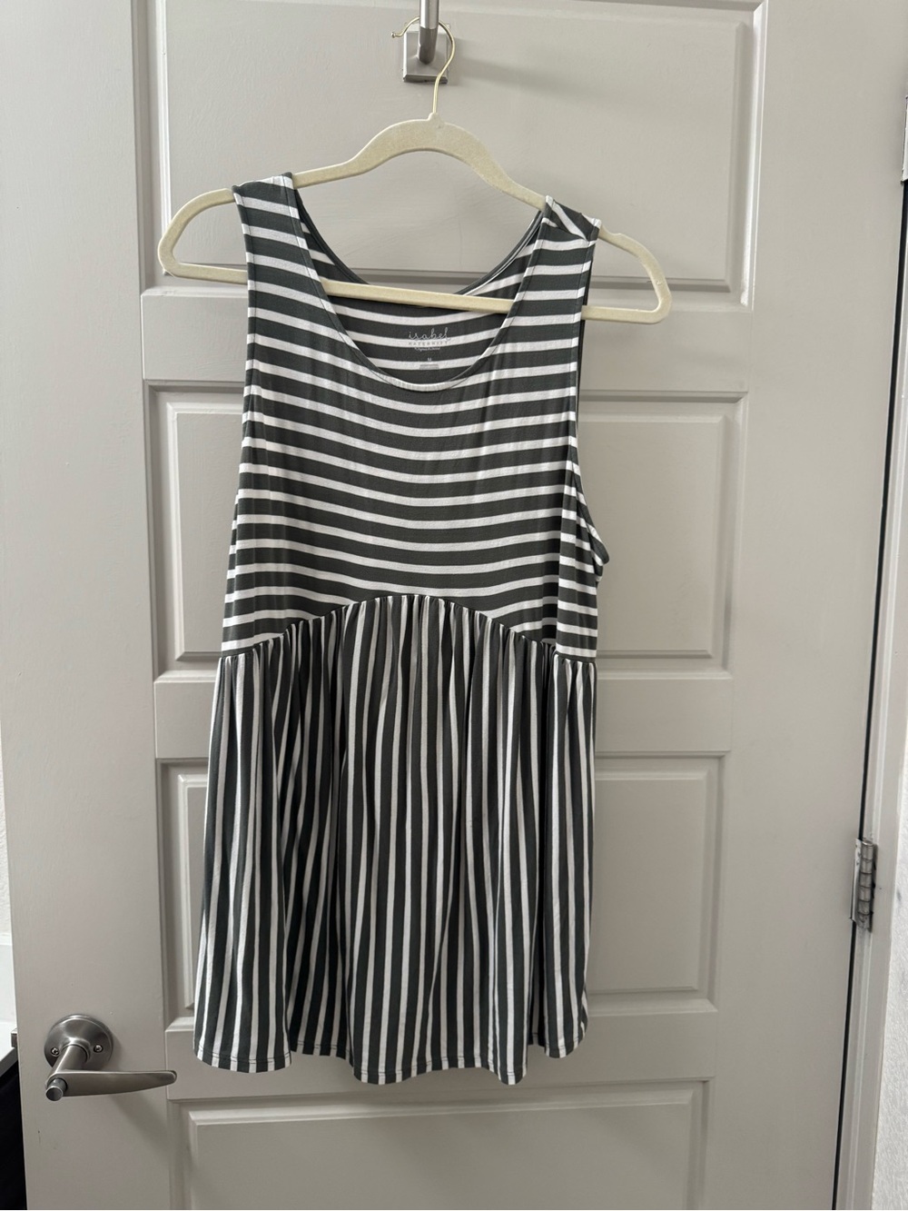 Isabel Maternity by Ingrid & Isabel Green & White Striped Tank Top